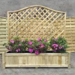 Everglade Curved Top Wooden Trellis Panel with Planter