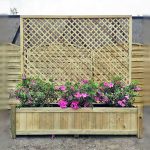 Everglade Flat Top Wooden Trellis Panel with Planter